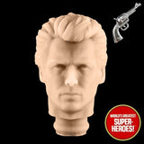 3D Printed Head: Clint Eastwood (Dirty Harry) with Gun for 8" Figure (FLESH)