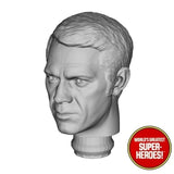 3D Printed Head: Steve McQueen for 8" Action Figure (Flesh)