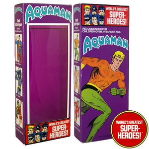 Aquaman Mego World's Greatest Superheroes Repro Box For 8” Action Figure - Worlds Greatest Superheroes