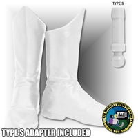 Superhero White Molded Boots for Type S Male 8” Action Figure