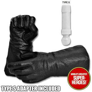 Superhero Black Gloved Hands for Type S Male 8” Action Figure