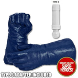 Superhero Dark Blue Gloved Hands for Type S Male 8” Action Figure