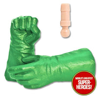 Superhero Light Green Gloved Hands for Type 2 Male 8” Action Figure