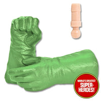 Superhero Medium Green Gloved Hands for Type 2 Male 8” Action Figure