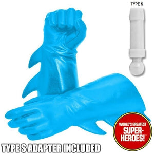 Superhero Light Blue Winged Gloved Hands for Type S Male 8” Action Figure