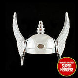 Thor Replica Helmet Reflective Chrome (No Peg) for WGSH Retro 8” Action Figure